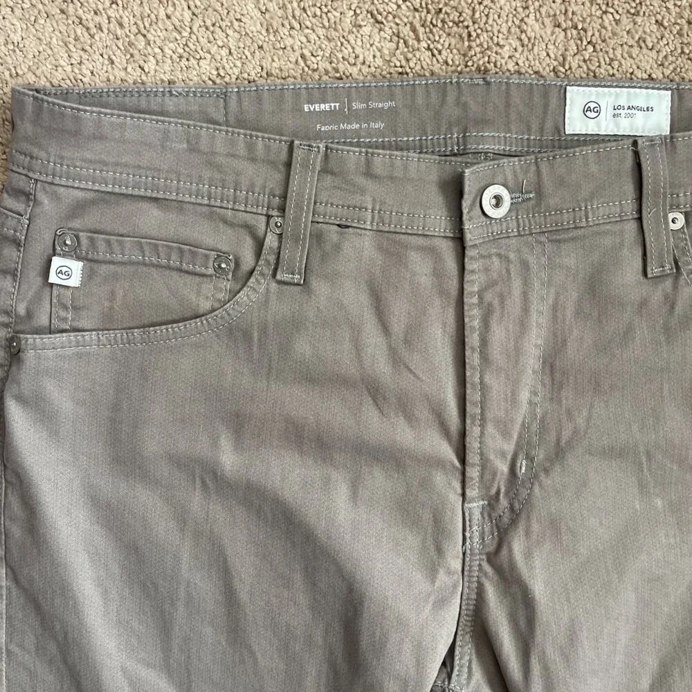 AG Adriano Goldschmied Everett Jeans Mens 36x27 Gray Denim Slim Fit Straight Leg